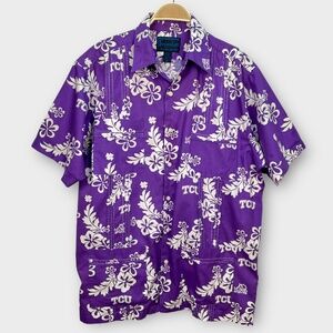 Hawaiiabera TCU Texas Christian University Hawaiian Shirt Mens Large Horned Frog